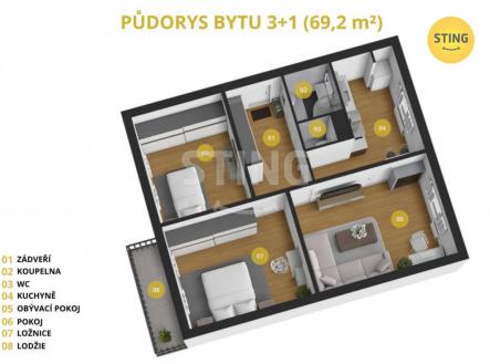 3D.jpg | Prodej bytu, 3+1, 70 m²