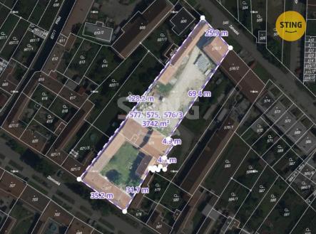 Podivín - pozemek rozměry.jpg | Prodej - pozemek pro bydlení, 3 742 m²