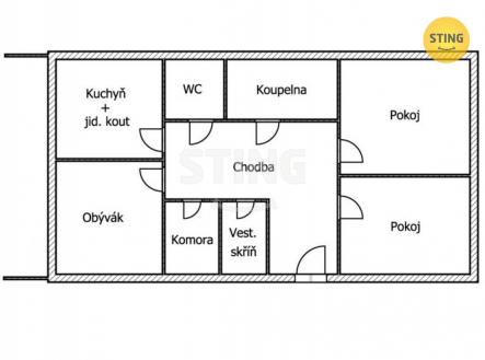 Půdorys.jpeg | Prodej bytu, 3+1, 80 m²