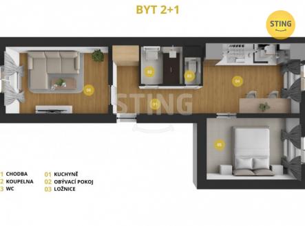Pronájem bytu, 2+1, 44 m² obrázek