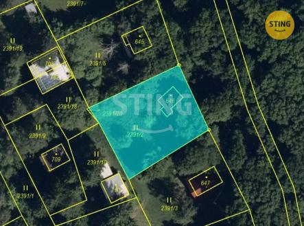katastrální mapa.jpg | Prodej - pozemek, ostatní, 833 m²