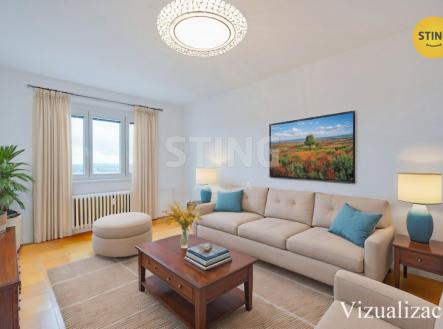 vizualizace obývací pokoj.jpg | Prodej bytu, 3+1, 62 m²