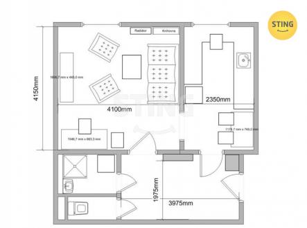 Exil 08.jpg | Pronájem bytu, 1+1, 42 m²