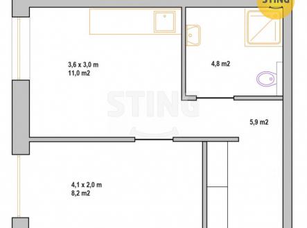 Byt 4A.jpg | Pronájem bytu, 1+1, 31 m²