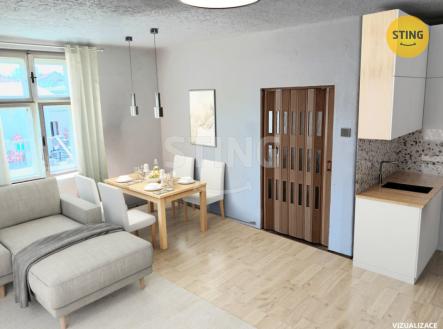 01 aVizualizace byt Znojmo.jpg | Prodej bytu, 1+kk, 31 m²