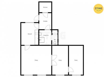 Pudorys Brnenska.jpg | Prodej bytu, 3+1, 76 m²