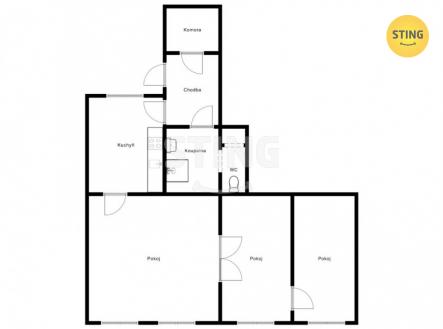 Pudorys Brnenska.jpg | Prodej bytu, 3+1, 76 m²
