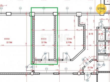 půdorys Kopřivnice 3 kanceláře (1) (2).jpg | Pronájem - kanceláře, 15 m²
