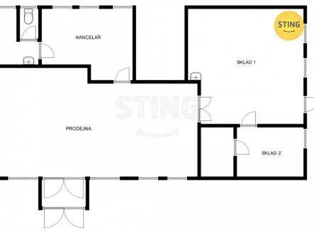 pudorys_obchodni prostory.jpg | Pronájem - obchodní prostor, 140 m²