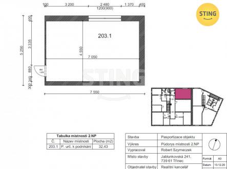 Půdorys 203_1.jpg | Pronájem - komerční objekt, administrativní budova, 34 m²