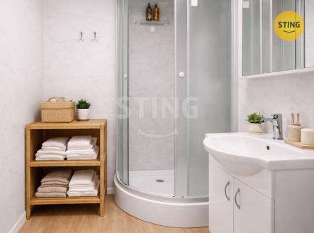 Koupelna v neutrálních tónech.jpeg | Prodej bytu, 4+1, 81 m²