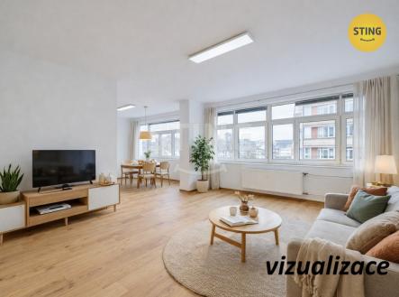 VIZ_3a obývací pokoj.jpg | Pronájem bytu, 3+kk, 108 m²
