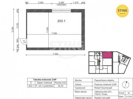 Půdorys 203_1.jpg | Pronájem - kanceláře, 32 m²