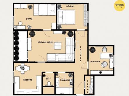 půdorys 1.jpg | Prodej bytu, 4+1, 75 m²