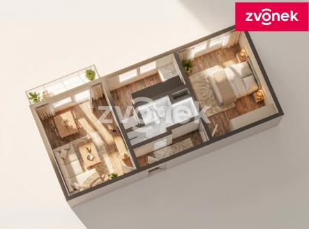 3 | Prodej bytu, 2+1, 52 m²