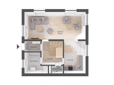 Půdorys_1NP | Pronájem - dům/vila, 200 m²