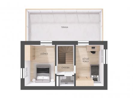 Půdorys_2NP | Pronájem - dům/vila, 200 m²