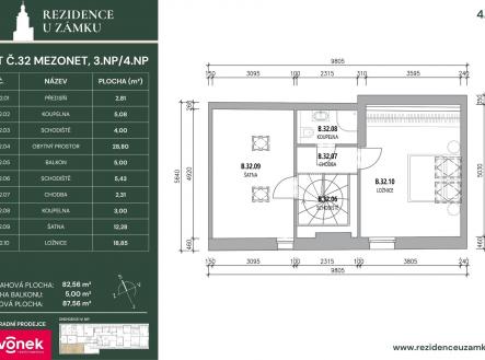 karta bytu 32  4np | Prodej bytu, atypický, 90 m²