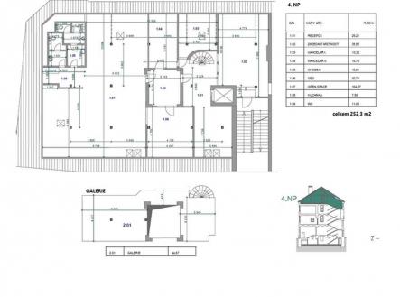 Pronájem - kanceláře, 253 m²