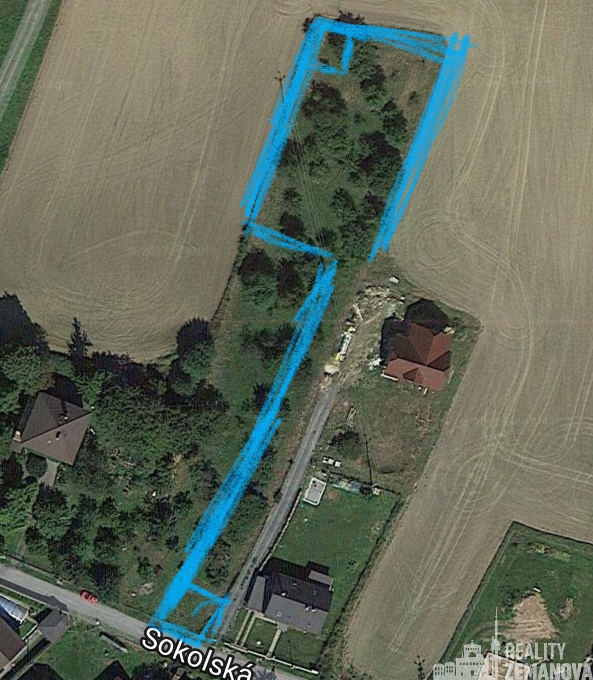 Stavební pozemek 1747 m² – Sokolská ul., Neveklov, klidná lokalita s budoucí dálnicí D3