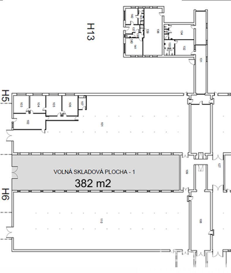 Oplocená volná skladová plocha 382 m2, Horní Počernice, Praha 9