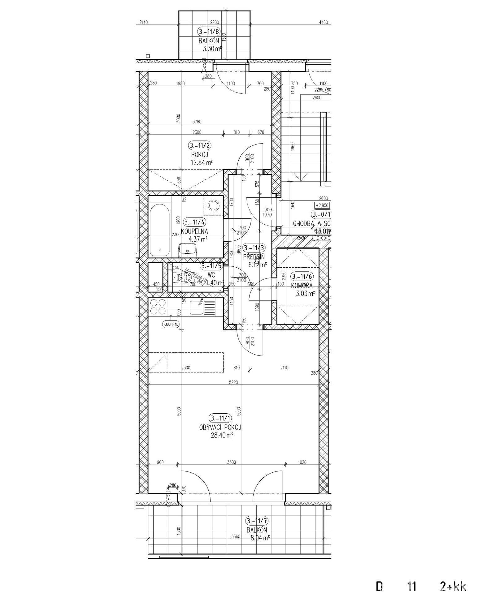 Pronájem nového bytu 2+kk, 2x balkon, sklep, parkovací místo v ceně nájmu, Hostivice