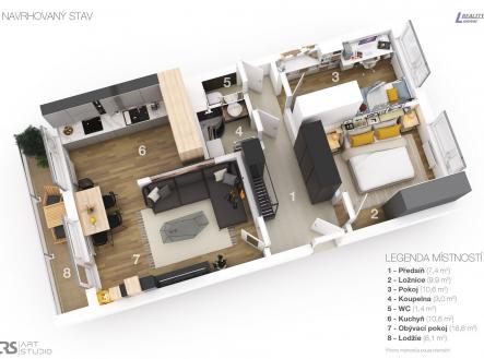 Prodej bytu, 3+1, 66 m²