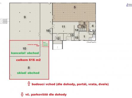 Pronájem - komerční objekt, obchodní centrum, 616 m²