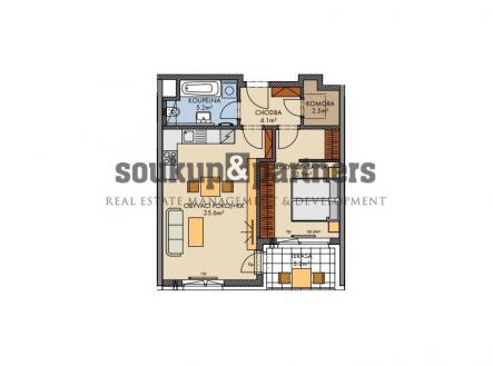 Prodej bytu, 2+kk, 53 m²