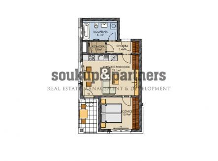 Prodej bytu, 2+kk, 50 m²