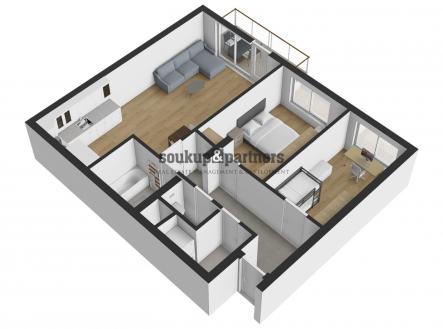 3D půdorys | Prodej bytu, 3+kk, 97 m²