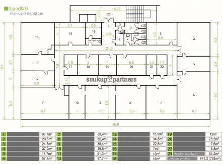 Pronájem - kanceláře, 36 m²