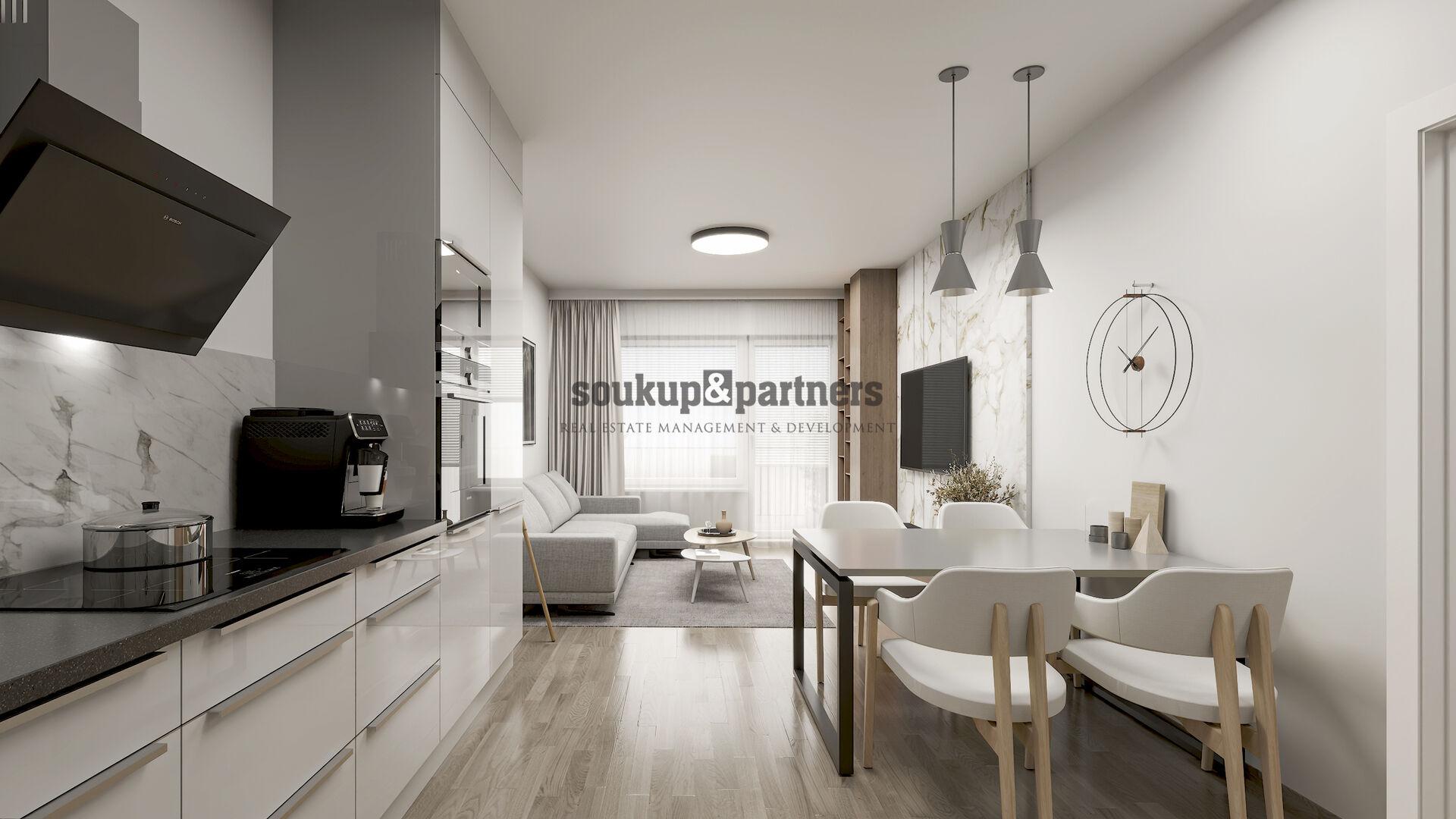 Nový družstevní byt 3+kk/ Balkon - 81 m2, Garážové stání, Sklep - projekt PORTTI Kladno.