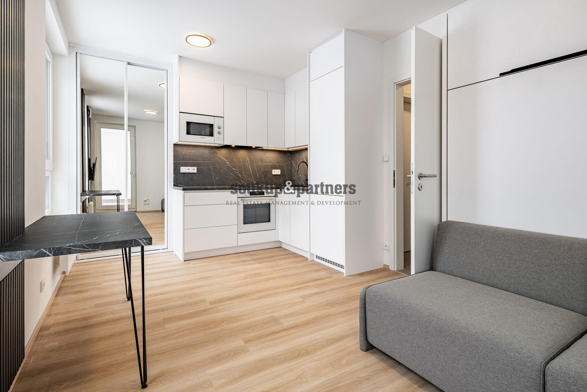 Pronájem 1+kk / Lodžie/ Garáž/ Sklep, 26m2, Praha 6 - Ruzyně