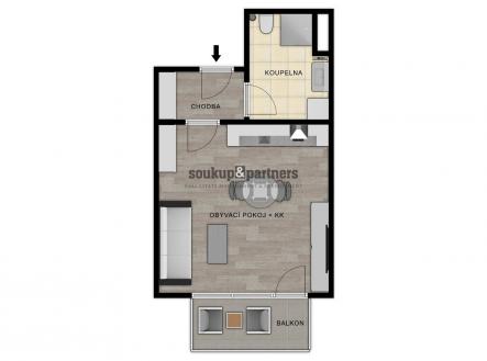 Prodej bytu, 1+kk, 35 m²