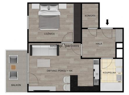 Prodej bytu, 2+kk, 59 m²