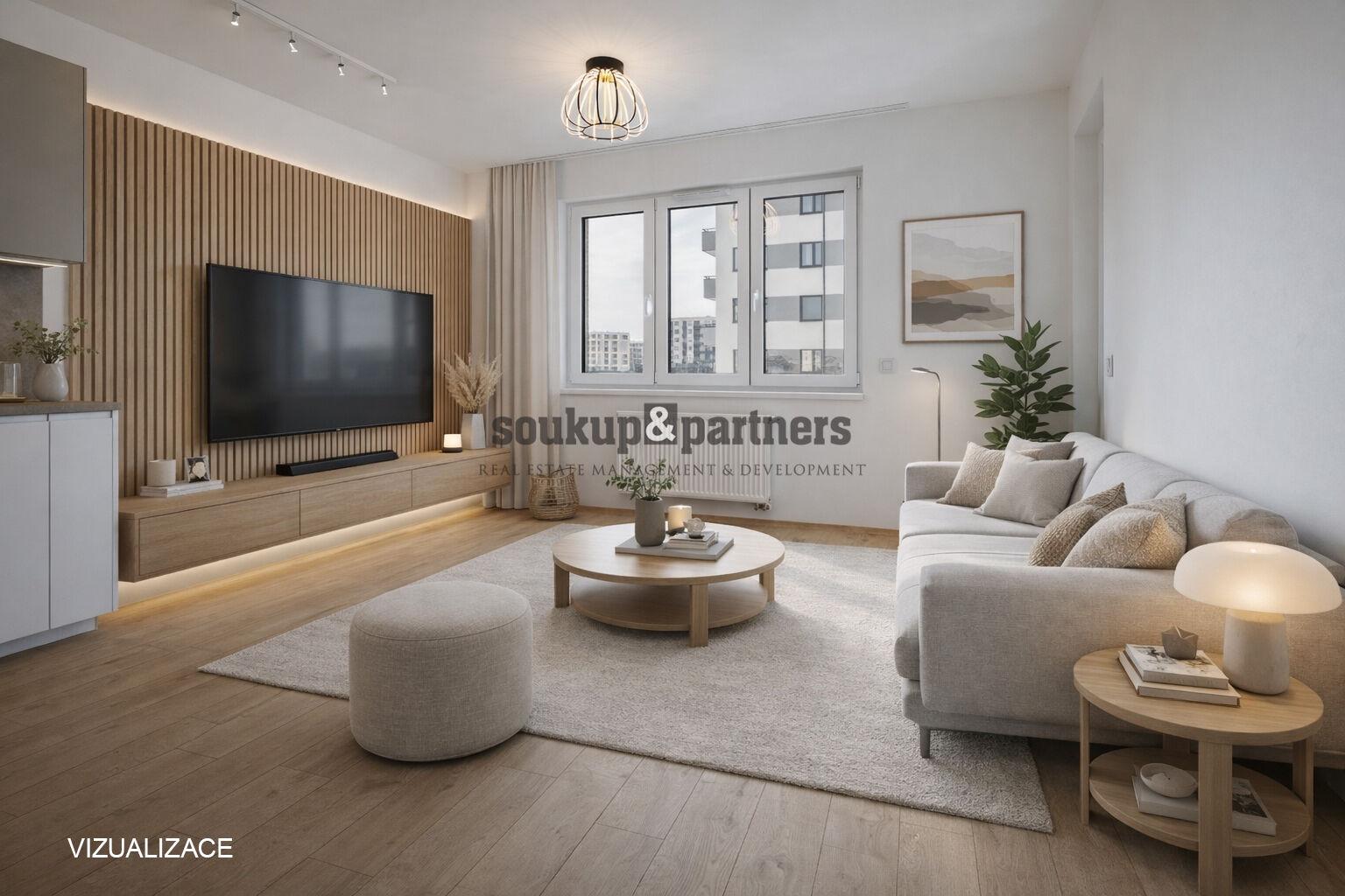 Pronájem nového bytu 2+kk 48 m2 - Praha 5 - Barrandov