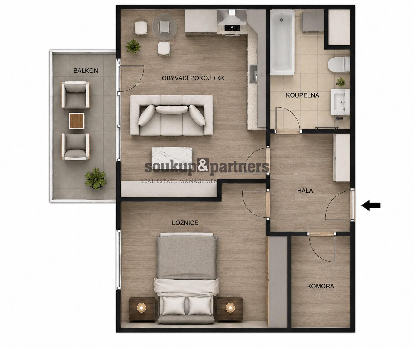 2+kk / Balkon, Novostavba, Praha 9 - Prosek.