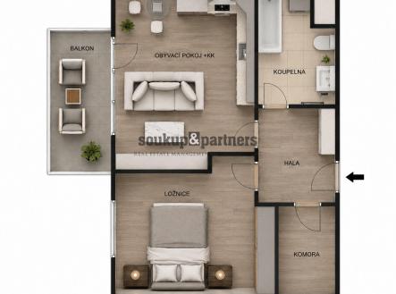 Prodej bytu, 2+kk, 48 m²