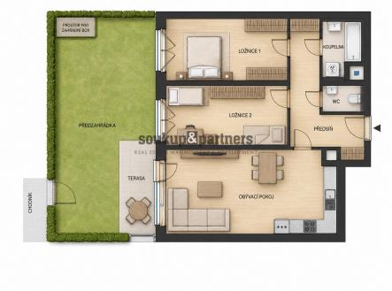 Prodej bytu, 3+kk, 74 m²
