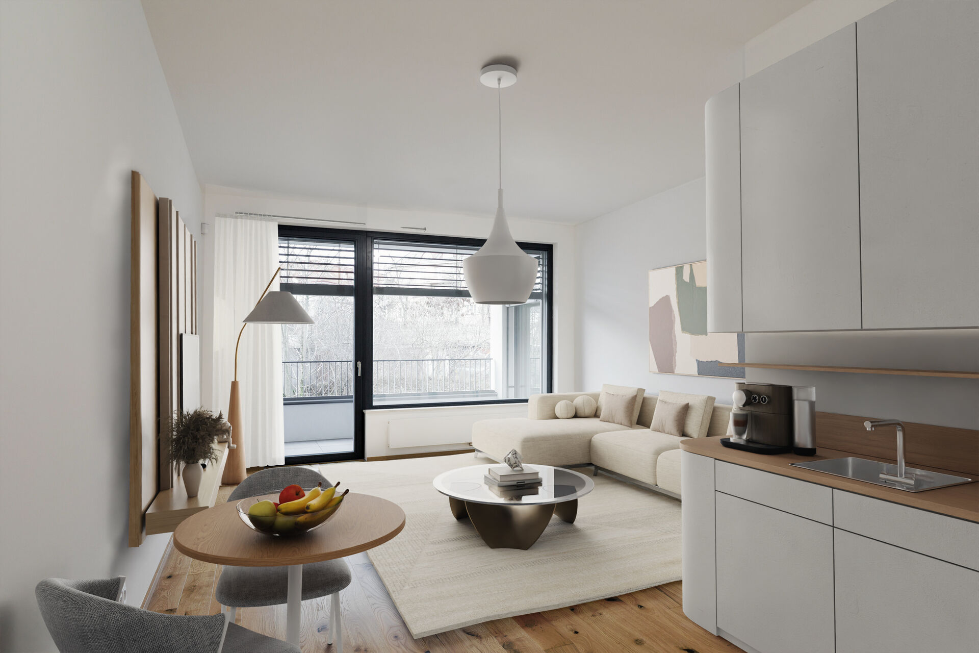 Prodej bytu 2+kk (57,5 m2) s terasou, sklepem a garážovým stáním