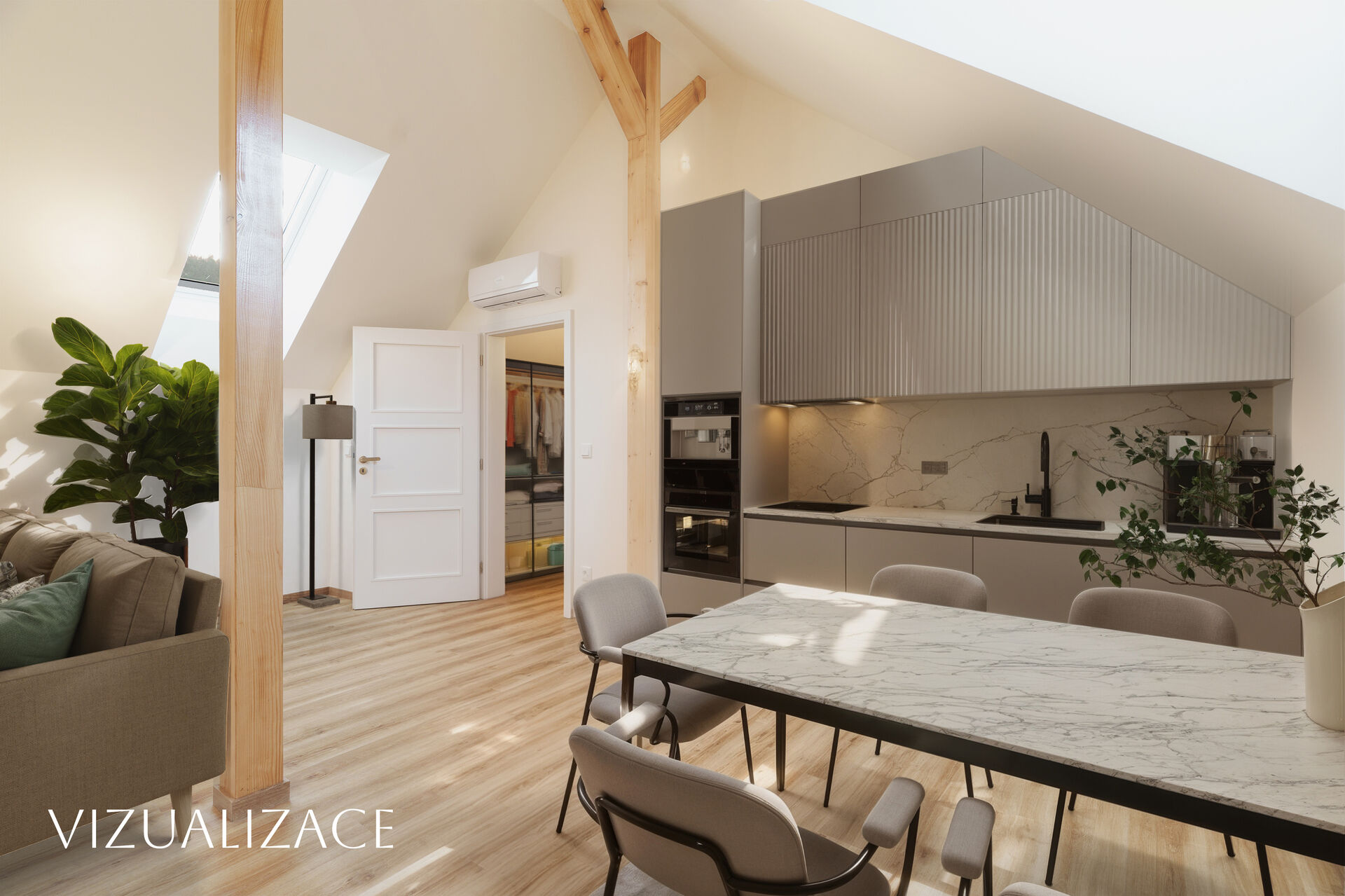 Apartmán A6 – 1+kk, 40,7 m², podkroví – Antonínov, Jizerské hory