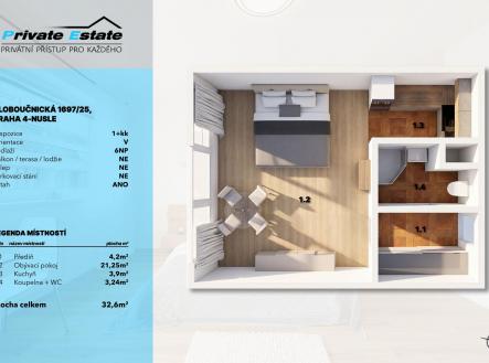 Prodej bytu, 1+kk, 32 m²