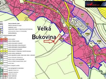 Bukovina ÚP výkres | Prodej - pozemek, zahrada, 2 000 m²