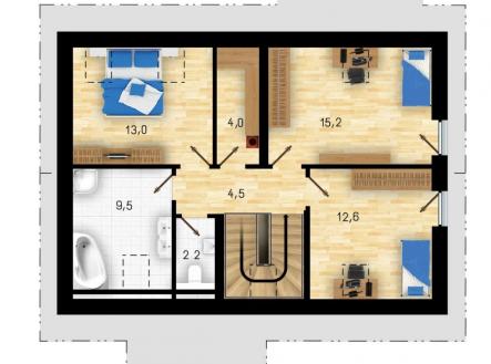 00186 vizualizace 2.NP | Prodej - pozemek pro bydlení, 998 m²
