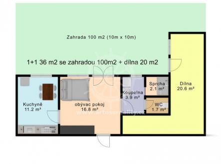2D | Pronájem bytu, 1+1, 36 m²