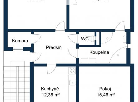 Situační náčrt bytu | Prodej bytu, 3+1, 93 m²