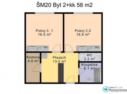 2D | Pronájem bytu, 1+kk, 20 m²