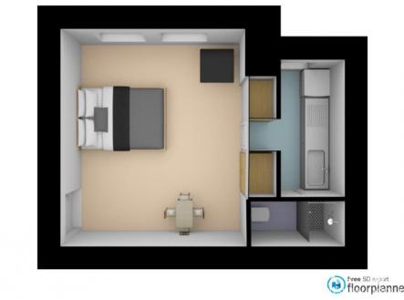 3D | Pronájem bytu, 1+kk, 25 m²