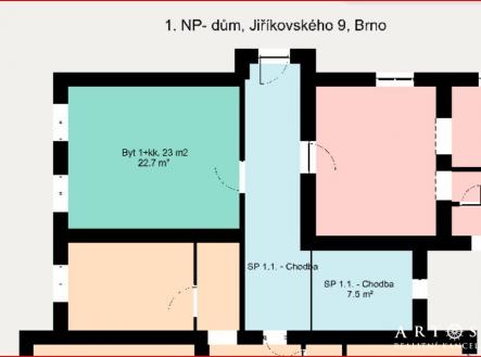 2D | Pronájem bytu, 1+kk, 23 m²